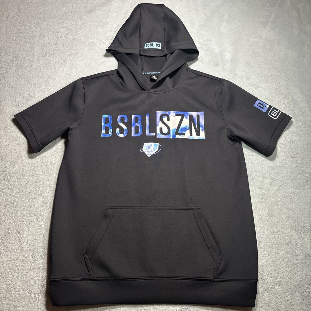 BSBL SZN Short Sleeve Hoodie Youth Large Pullover BL101 Performance Pocket